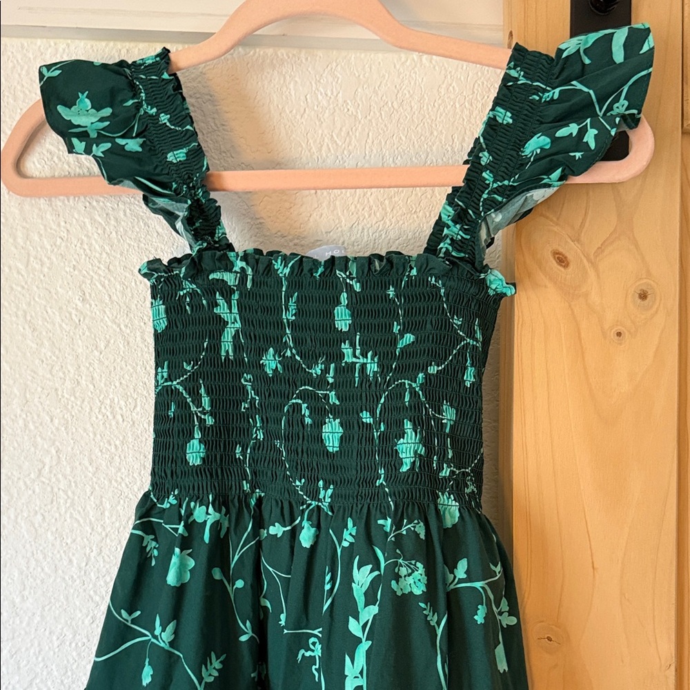 Hill House Green Floral Kids Dress
